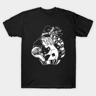 Beautiful witch holding a skull T-Shirt